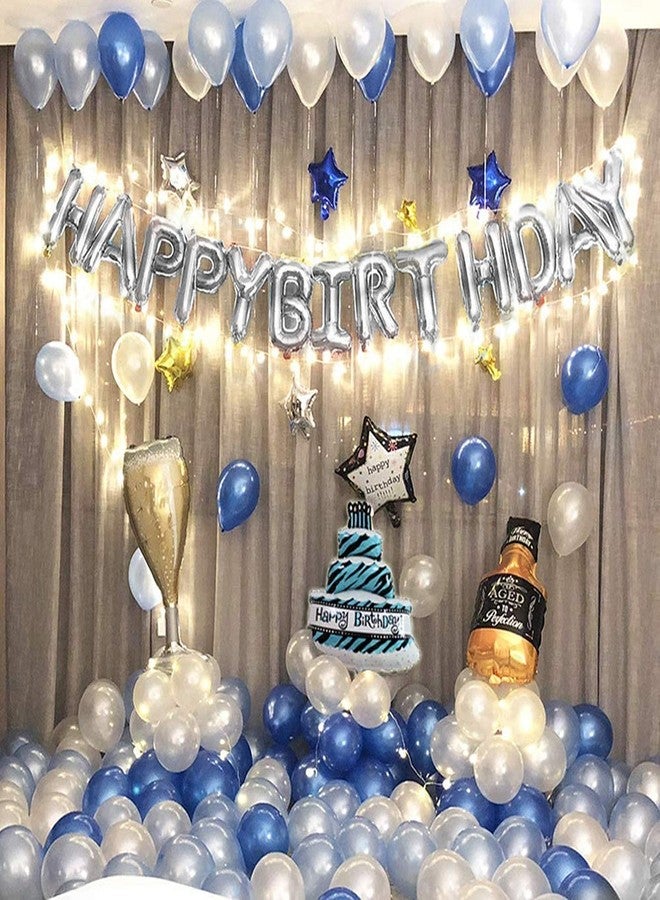 Crackles Happy Birthday Silver Foil Balloons in Capital Letters Upper Case for Birthday Decorations - Image 3